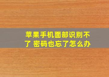 苹果手机面部识别不了 密码也忘了怎么办